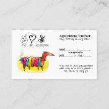 Whimsical Dog Grooming Appointment Reminder Card