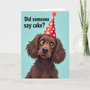 Whimsical Dog Hat Birthday Card
