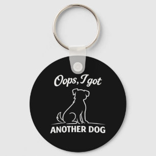 Whimsical Dog Mum and Funny Puppy Rescue Animal Key Ring