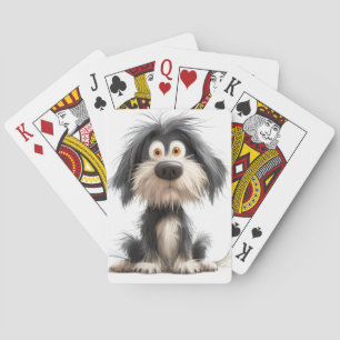 Whimsical dog playing cards