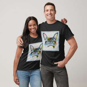 "Whimsical Dog Portrait with Artistic Splashes" T-Shirt