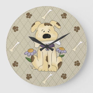 Whimsical Dog with Bone Wall Clock