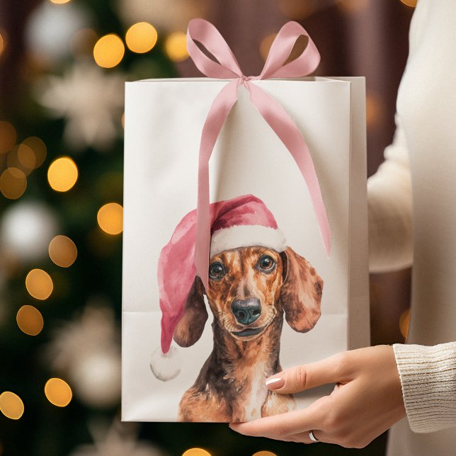 Whimsical Dog with Christmas Hat Gift Bag (Creator Uploaded)