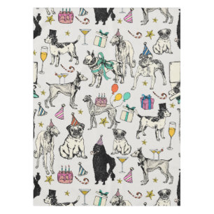 whimsical dogs birthday party celebration tablecloth