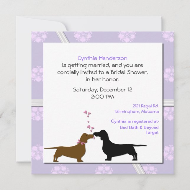 Whimsical Dogs Bridal Shower Invitation (Front)