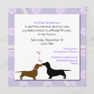 Whimsical Dogs Bridal Shower Invitation