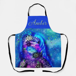 Whimsical Dolphin Blue Teal Coastal Nautical Apron
