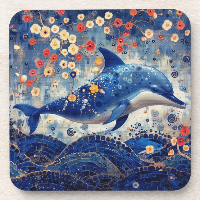 Whimsical Dolphin Coaster (Front)