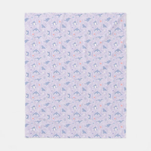 Whimsical Dolphin Pattern in Purple and Pink Fleece Blanket