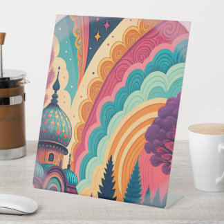 Whimsical Dome Rainbow Pedestal Sign – Customise