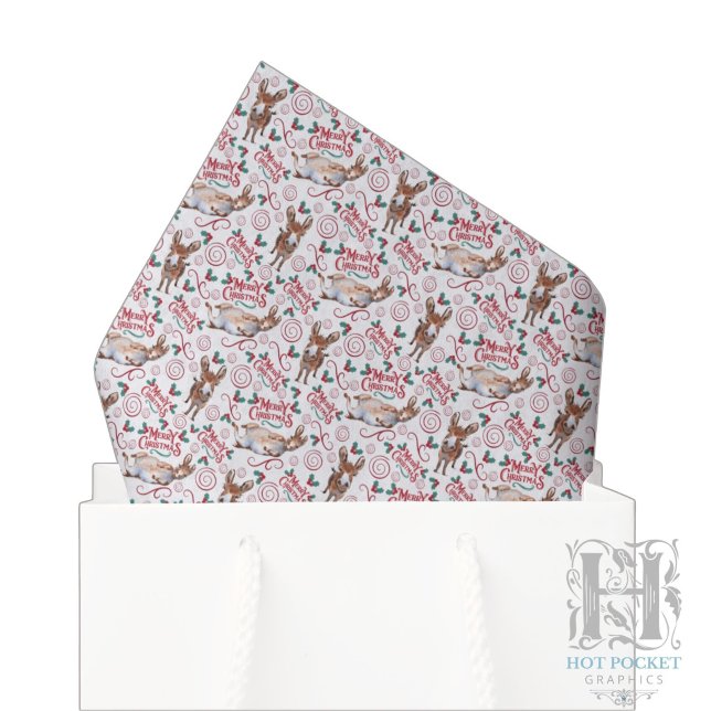 Whimsical Donkey Christmas Tissue Paper (Creator Uploaded)