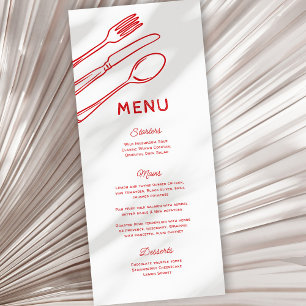 Whimsical Doodle Cutlery Wedding Menu