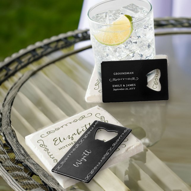 Whimsical Doodle Heart Border Any Colour Groomsman (Wedding barware favors - customize to any color and for anyone in your wedding party)