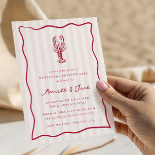 Whimsical Doodle Lobster Bake Rehearsal Dinner Invitation