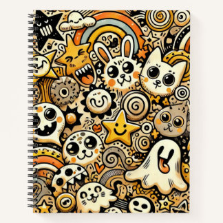 Whimsical Doodle Parade Notebook