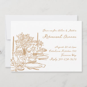 Whimsical Doodle Rehearsal Dinner Invitation