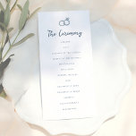 Whimsical Doodle Retro Light Blue Wedding Program<br><div class="desc">A wedding program to match our Whimsical Retro Blue Stripes Wedding collection. This design features a doodle scribble illustration of a diamond ring and a wedding ring. The text is whimsical calligraphy and serif font. Edit the wording with your wedding timeline and wedding party details to create your own custom...</div>