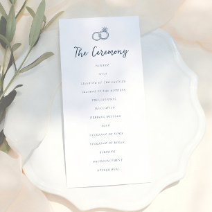 Whimsical Doodle Retro Light Blue Wedding Program