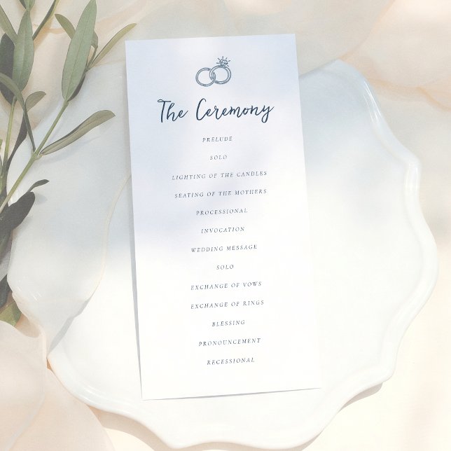 Whimsical Doodle Retro Light Blue Wedding Program (Creator Uploaded)