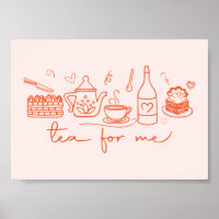 Whimsical Doodle Tea for Me, Tea Party Kitchen