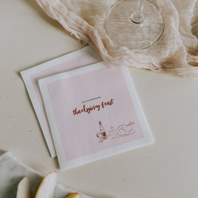 Whimsical Doodle | Thanksgiving Dinner Party Napkin (Creator Uploaded)