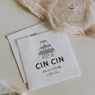 Whimsical Doodle Wedding Napkin