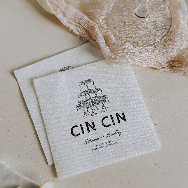 Whimsical Doodle Wedding Napkin (Creator Uploaded)