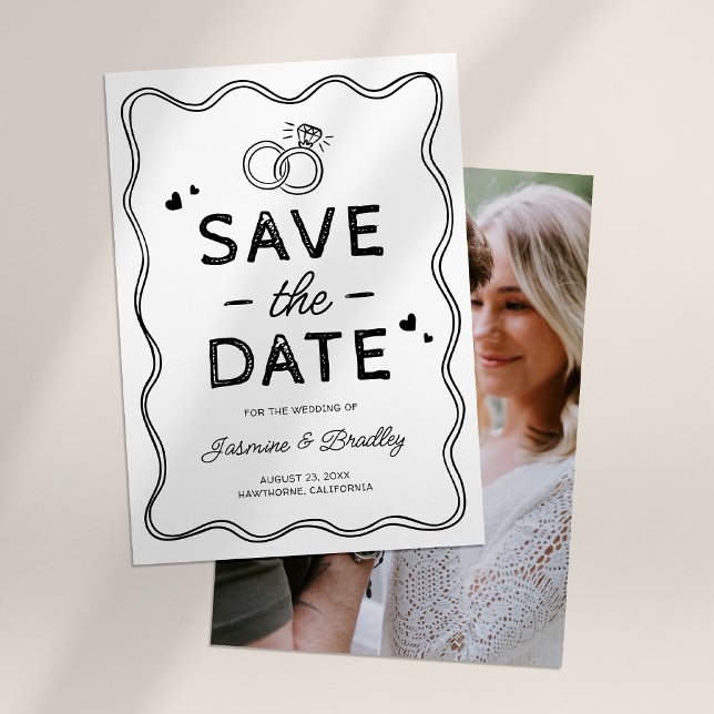 Whimsical Doodle Wedding Save The Date (Creator Uploaded)