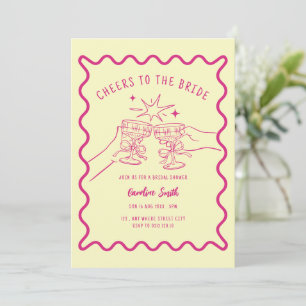 Whimsical doodle yellow bridal shower invitation