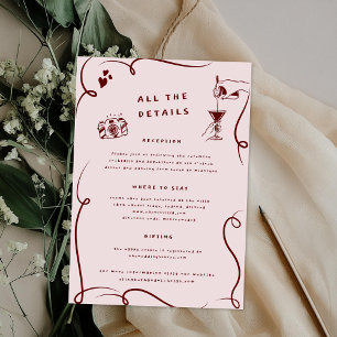 Whimsical Doodles Wedding Guest Details Enclosure Card