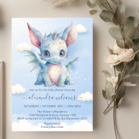 Whimsical Dragon Baby Boy Shower