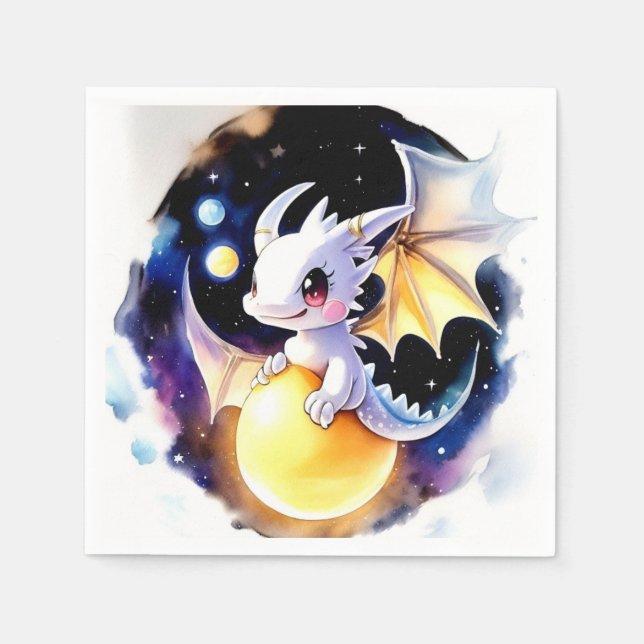 Whimsical Dragon Baby Shower Napkin (Front)