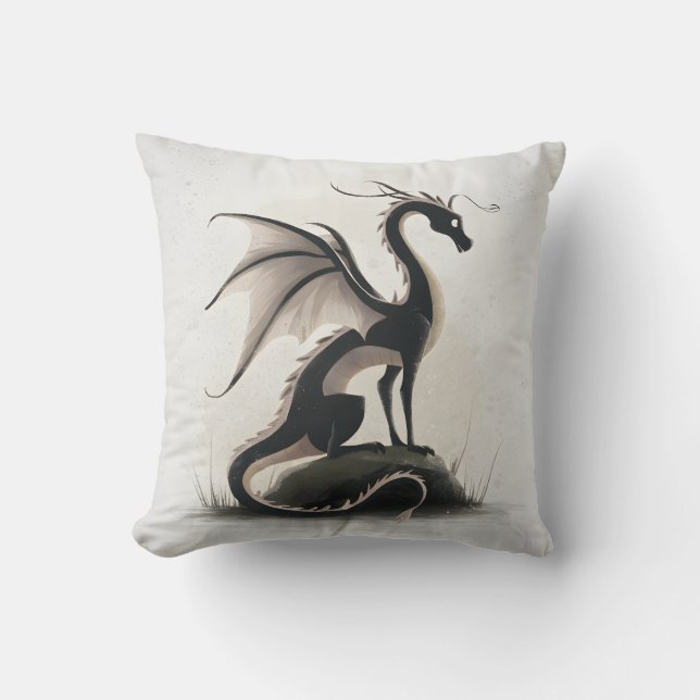 Whimsical Dragon Illustration  Cushion (Front)