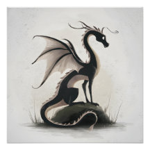Whimsical Dragon Illustration 