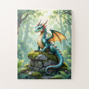 Whimsical Dragon on Ancient Stone Jigsaw Puzzle