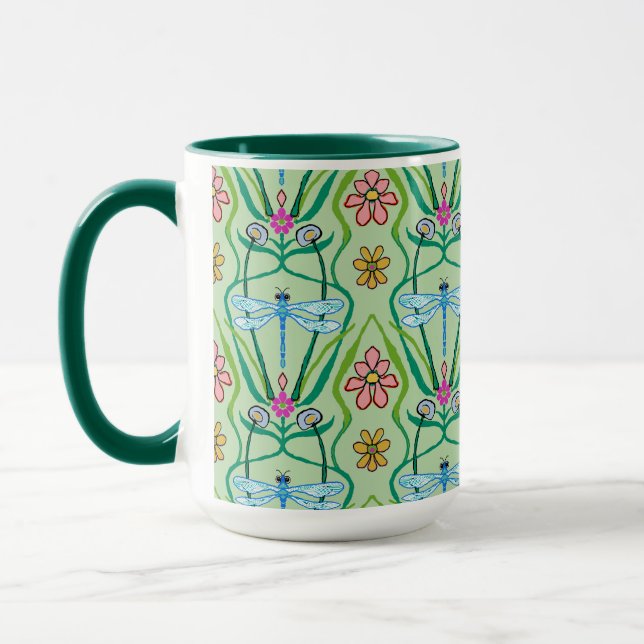 Whimsical Dragonflies Big Mug (Left)