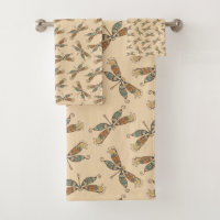 Whimsical Dragonflies Butter Cream Earthy