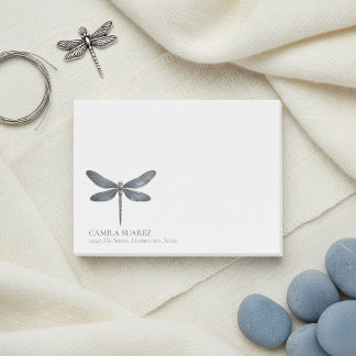Whimsical Dragonfly Dusty Blue ID1310 Post-it Notes