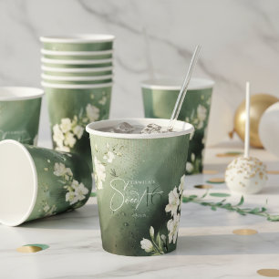 Whimsical Dragonfly Floral Sweet 16 ID1310 Paper Cups