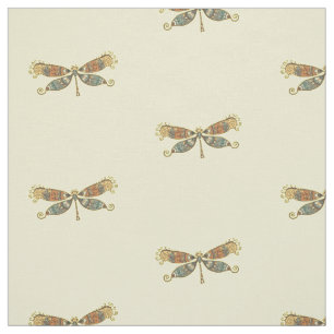 Whimsical Dragonfly Pattern Fabric