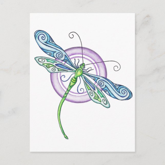 Whimsical Dragonfly Postcard (Front)
