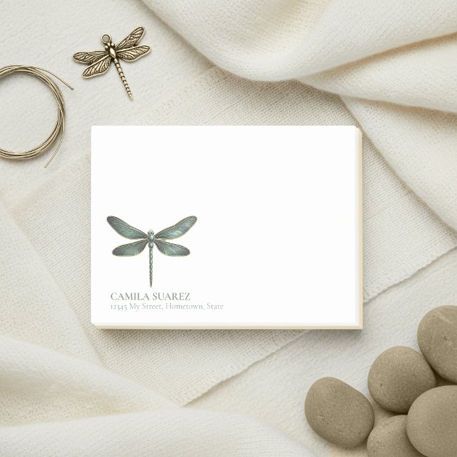 Whimsical Dragonfly Sage Green ID1310 Post-it Notes (Creator Uploaded)