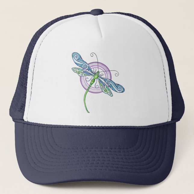 Whimsical Dragonfly Trucker Hat (Front)