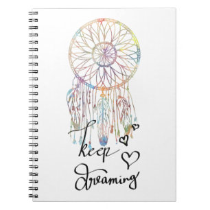 Whimsical Dream Catcher Watercolor Keep Dreaming Notebook