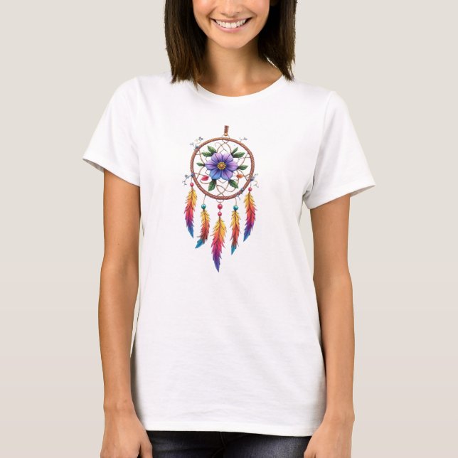 Whimsical Dreamcatcher Design T-Shirt (Front)
