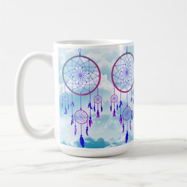 Whimsical Dreamcatchers in the Sky Coffee Mug (Left)