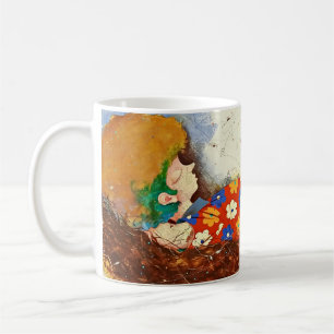Whimsical Dreamer in a Colourful Fantasy Nest Coffee Mug