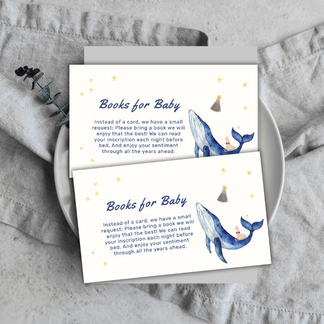 Whimsical Duck Stars Whale Books For Baby Shower Enclosure Card (Whimsical Duck Stars Whale Books For Baby Shower Enclosure Card)