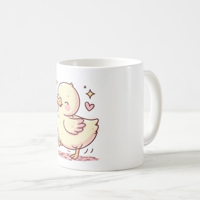 Whimsical Duck with Playful Charm Coffee Mug (Front Right)