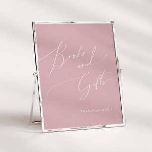 Whimsical Dusty Rose Baby Shower Books and Gifts Poster